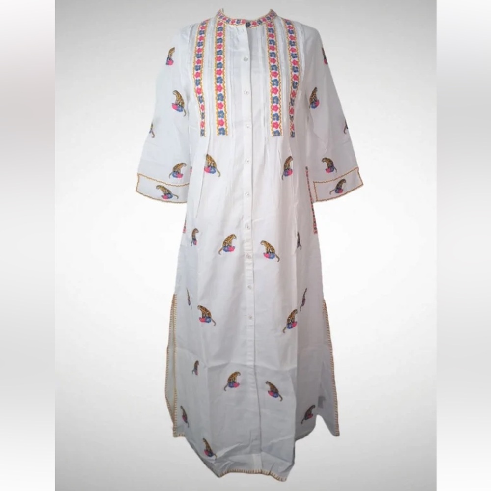 Tuckernuck Embroidered White Kaftan Dress